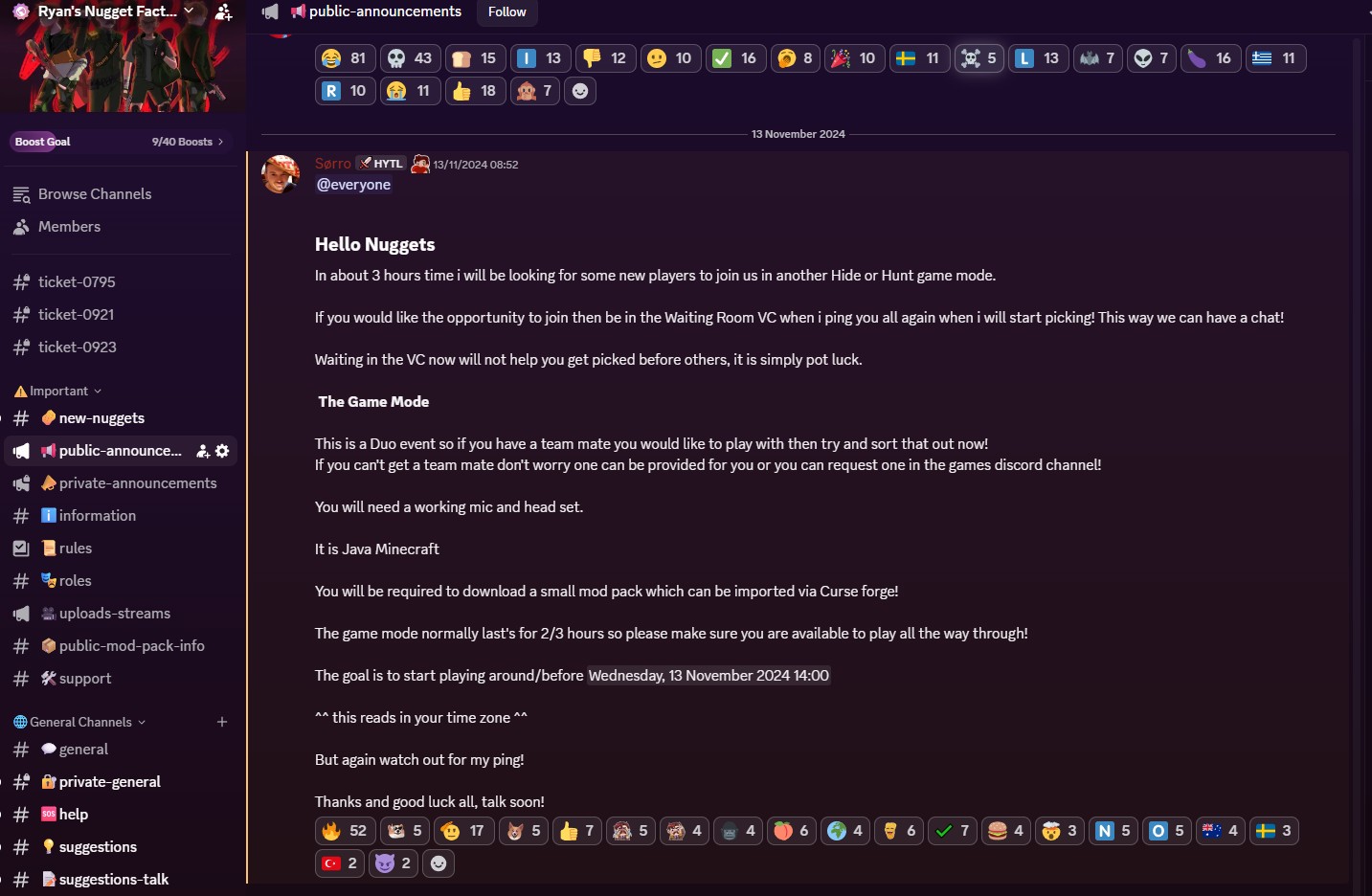 Safe Discord announcement screenshot