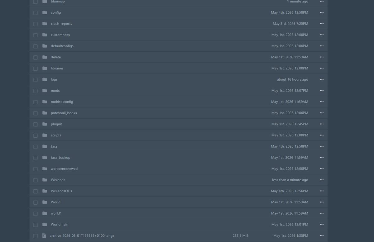 Server file management screenshot