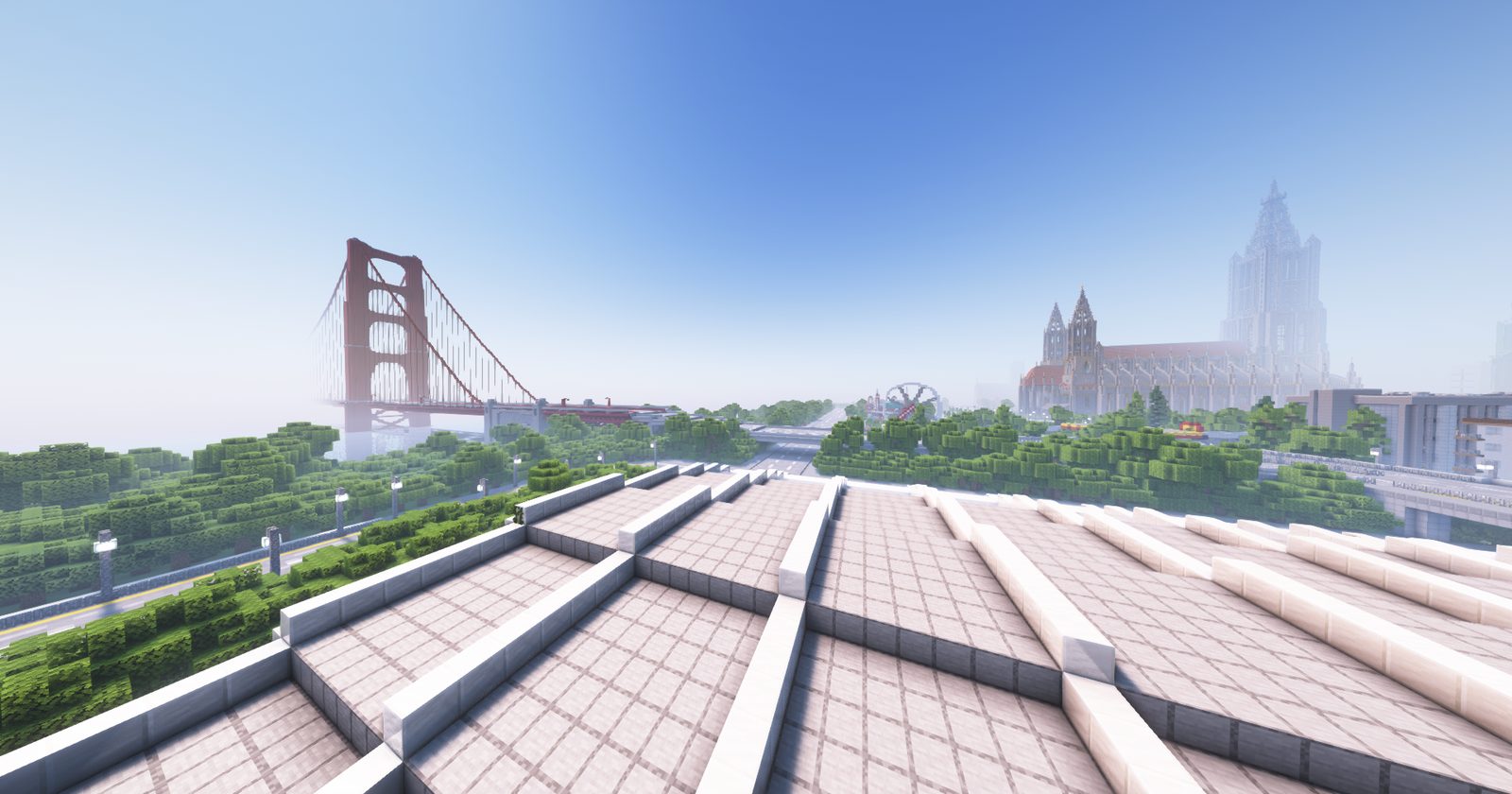 Minecraft city world design screenshot