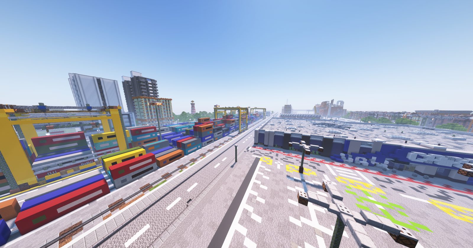 Minecraft industrial world design screenshot